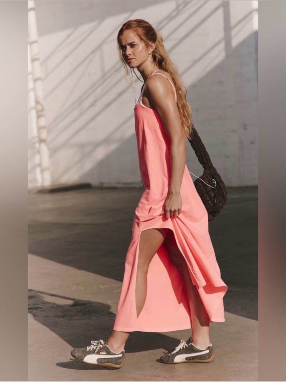 FP Movement by Free People Coral Pink Maxi Slip Dress